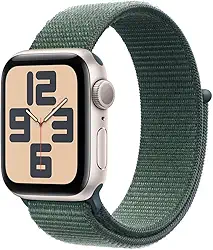 Apple Watch SE GPS • Caixa estelar de alumínio – 40 mm • Pulseira loop esportiva verde-lago