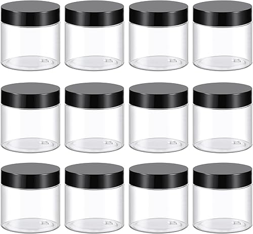 Miniatura 9 de TUZAZO - Paquete de 36 recipientes de plástico de 4 onzas con tapas y etiquetas sin bisfenol A - Tarros de plástico redondos vacíos transparentes de