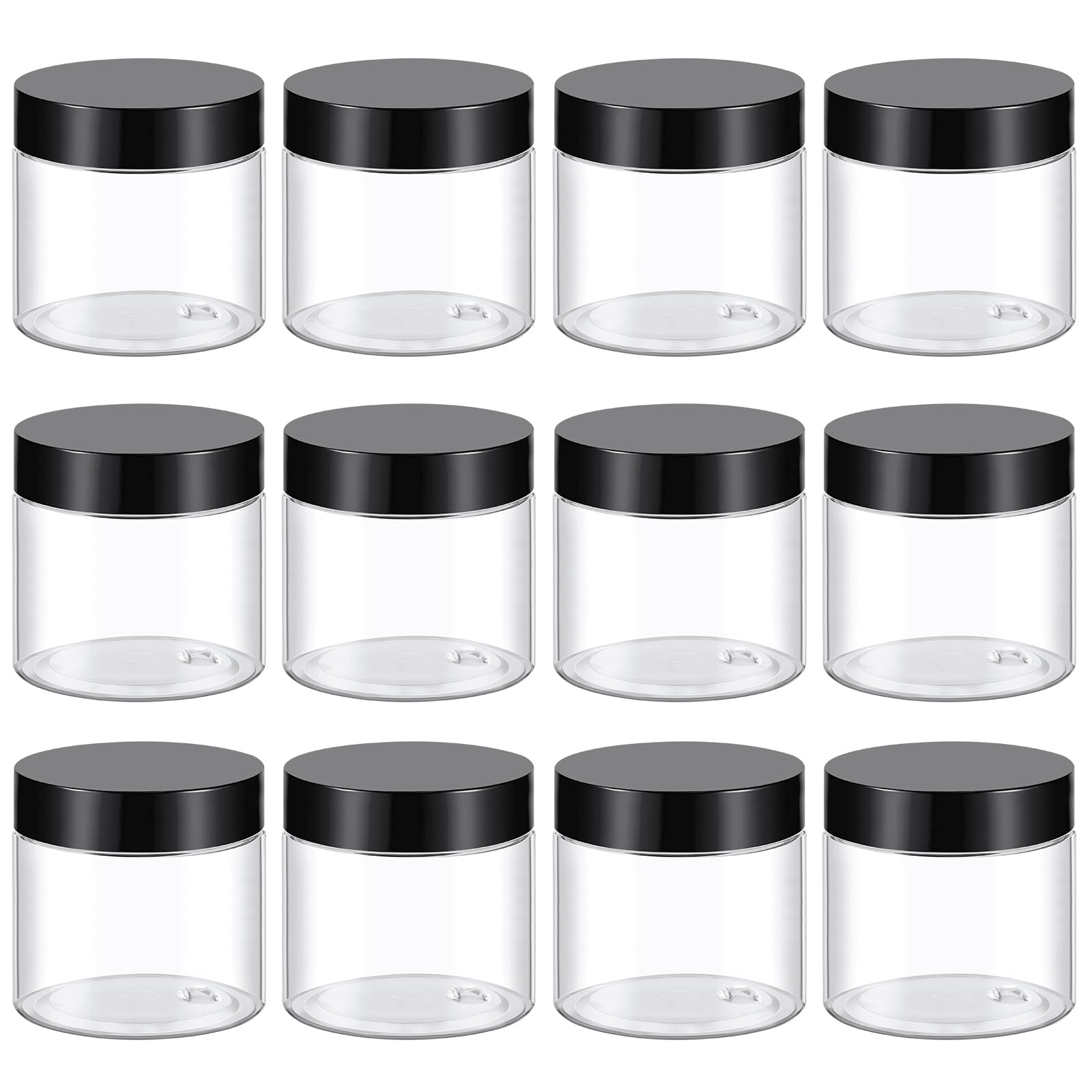TUZAZO 2 Oz Plastic Container Jars with Lids BPA Free, Empty Round Clear Cosmetic Containers Plastic Slime Jars for Lotion, Cream, Ointments, Samples,