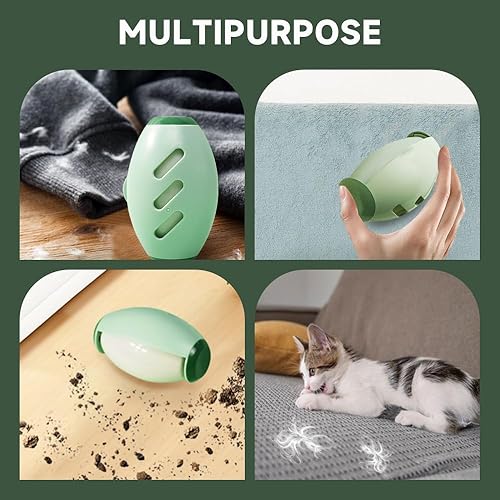 Miniatura 4 de Rodillo de pelusa lavable, portátil y reutilizable, rodillo de pelusa de viaje, mini rodillos de pelusa para pelusas y ropa (verde)