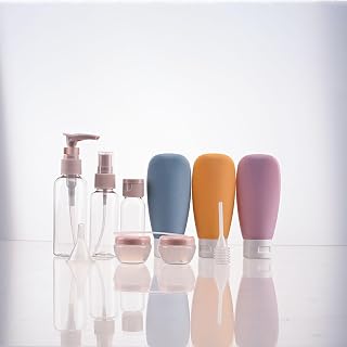 Travel Cosmetic Containers Set 11-Piece, Assorted Color Refillable Bottles for Shampoo Lotion Toner, Compact Size Travel Toiletry Kit