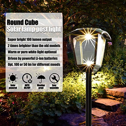 Solar Lamp Post Light Outdoor Waterproof 68" Tall Super Bright 100 Lumen Solar Pole Light Outdoor For Garden Lawn Patio Porch Backyard Pathway Driveway Usb Rechargeable Warm &White Light 2 Colors In 1 #TOP3