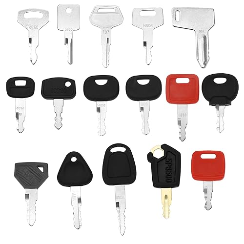 Miniatura 1 de Juego de llaves de arranque de encendido 16PCS RE183935 K250 787 68920 F900 14603 606 301 H806 D250 459A H800 52160 777 5P8500 14607 para excavación
