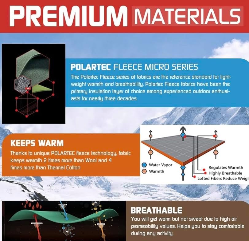 ADRENA Polartec Beanie Skull Cap Polar Watch Cap Polar Fleece Beanie for Men and Women Winter Hats Beanies - Image 5