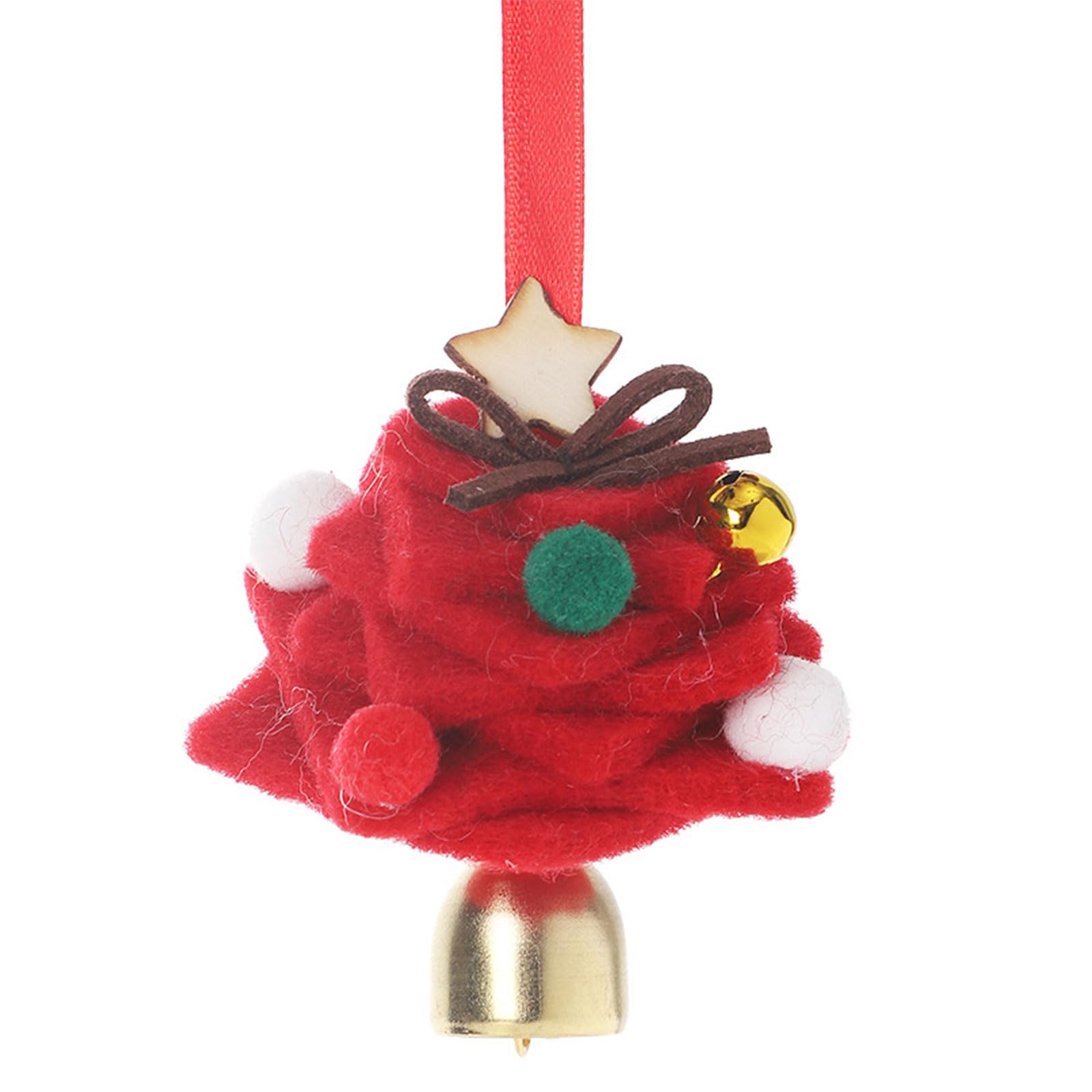 Felted Holiday Tree Ornament Tiny Christmas Decor for Vehicle Bedroom Mantel Hanging Felt Wind Chimes for Home