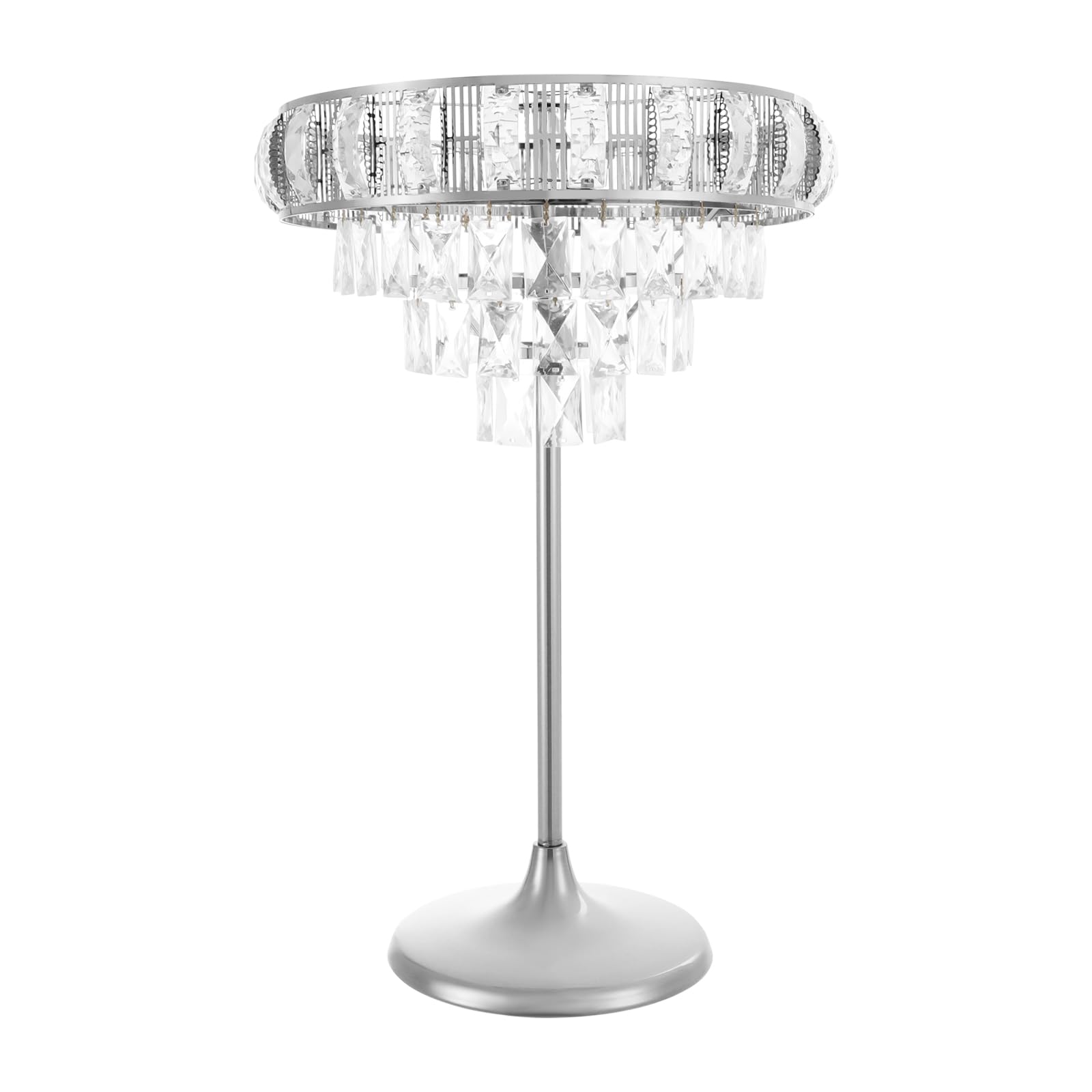 Supporto per fiori in acrilico e metallo, con ciondolo in cristallo, moderno | Decorazione da tavolo per matrimoni, eventi, supporto per fiori, 42 x 60 cm