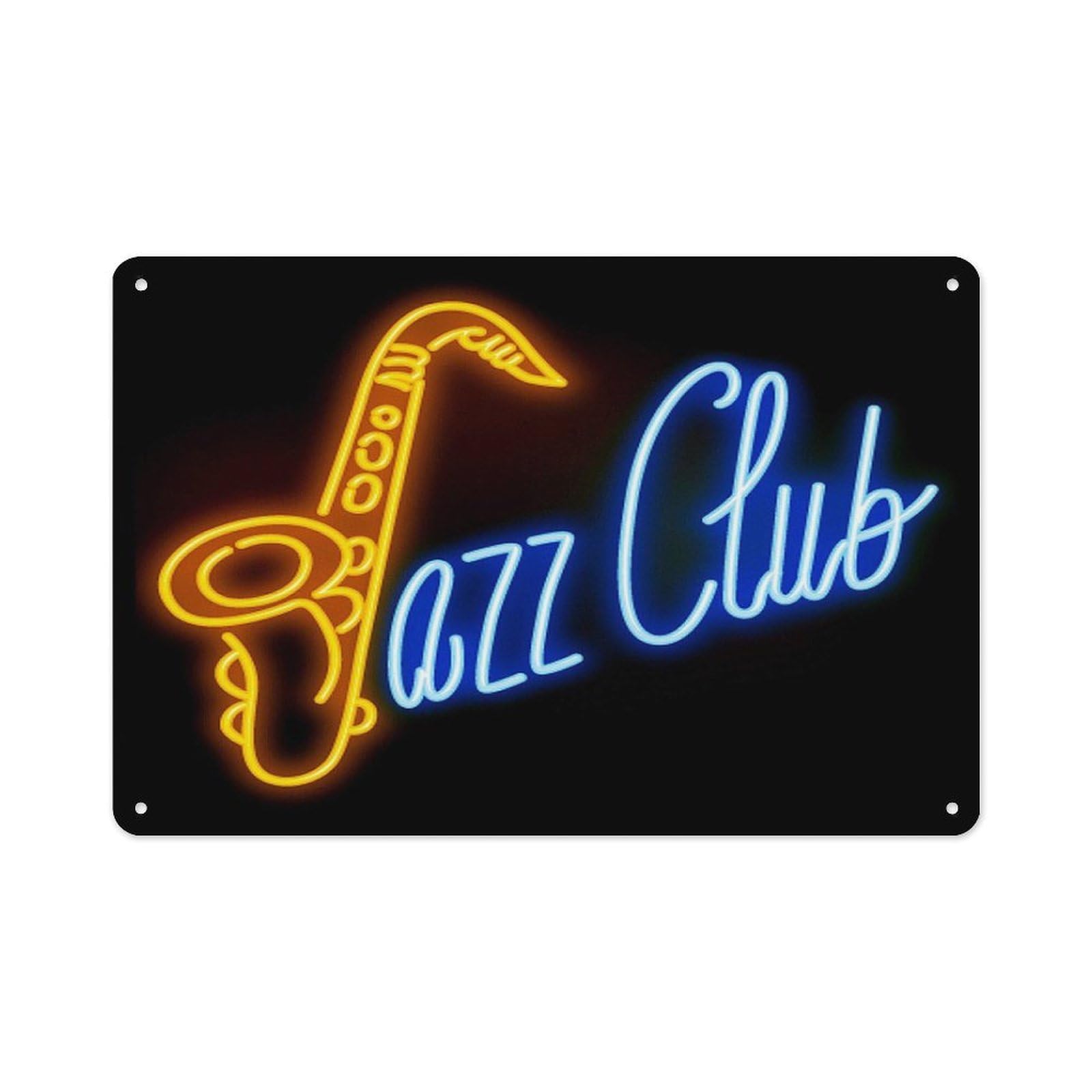 peiyeety Metal Sign - Jazz Club Shabby-Chic Neon Prints Retro 12x8 in Tin Sign Decor