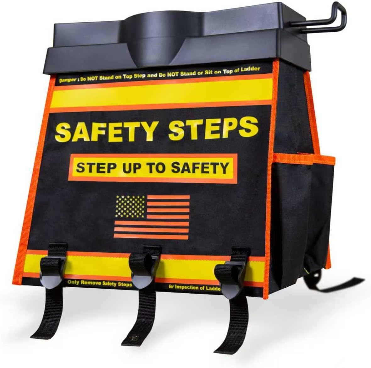 Ladder Organizer with Tool Bag and Slide-Out Tray, High Storage Capacity, OSHA Compliant Steps