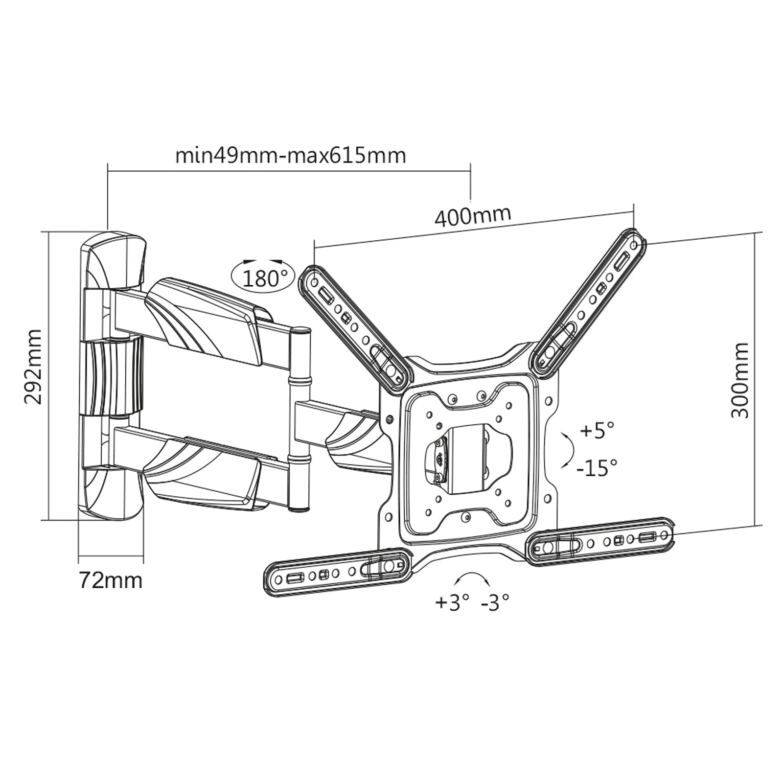 ITB RO17.99.1144 Supporto TV a parete 165,1 cm (65")