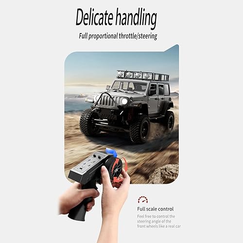 Miniatura 6 de GoolRC 112 escala 4 ruedas coche de control remoto, camión todoterreno con luces, 2.4G control remoto oruga