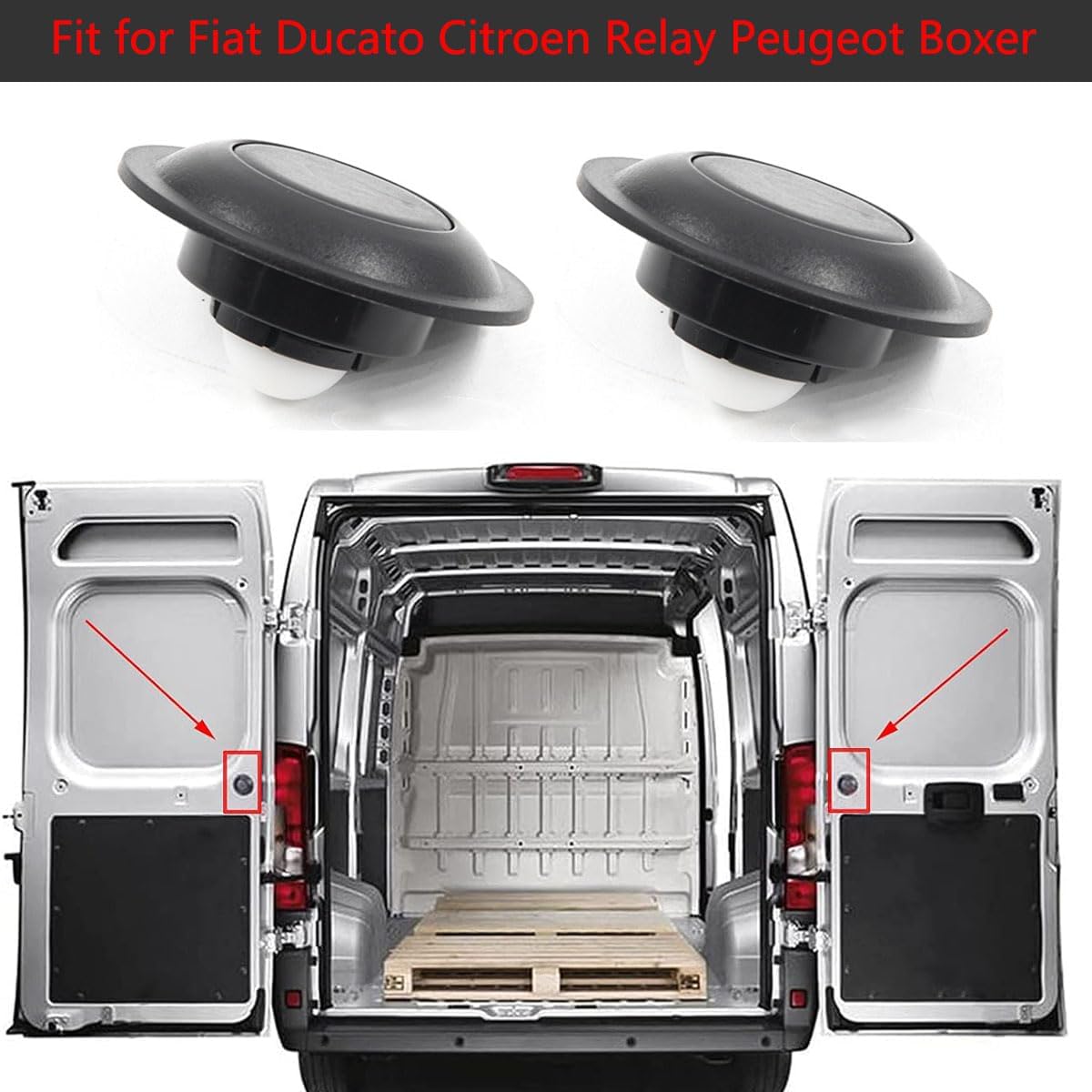 2 pulsanti di rilascio della portiera interna posteriore, compatibili con Fiat Ducato Mk3, Citroen Relay Mk3 e Peugeot Boxer Mk3, 1607485980