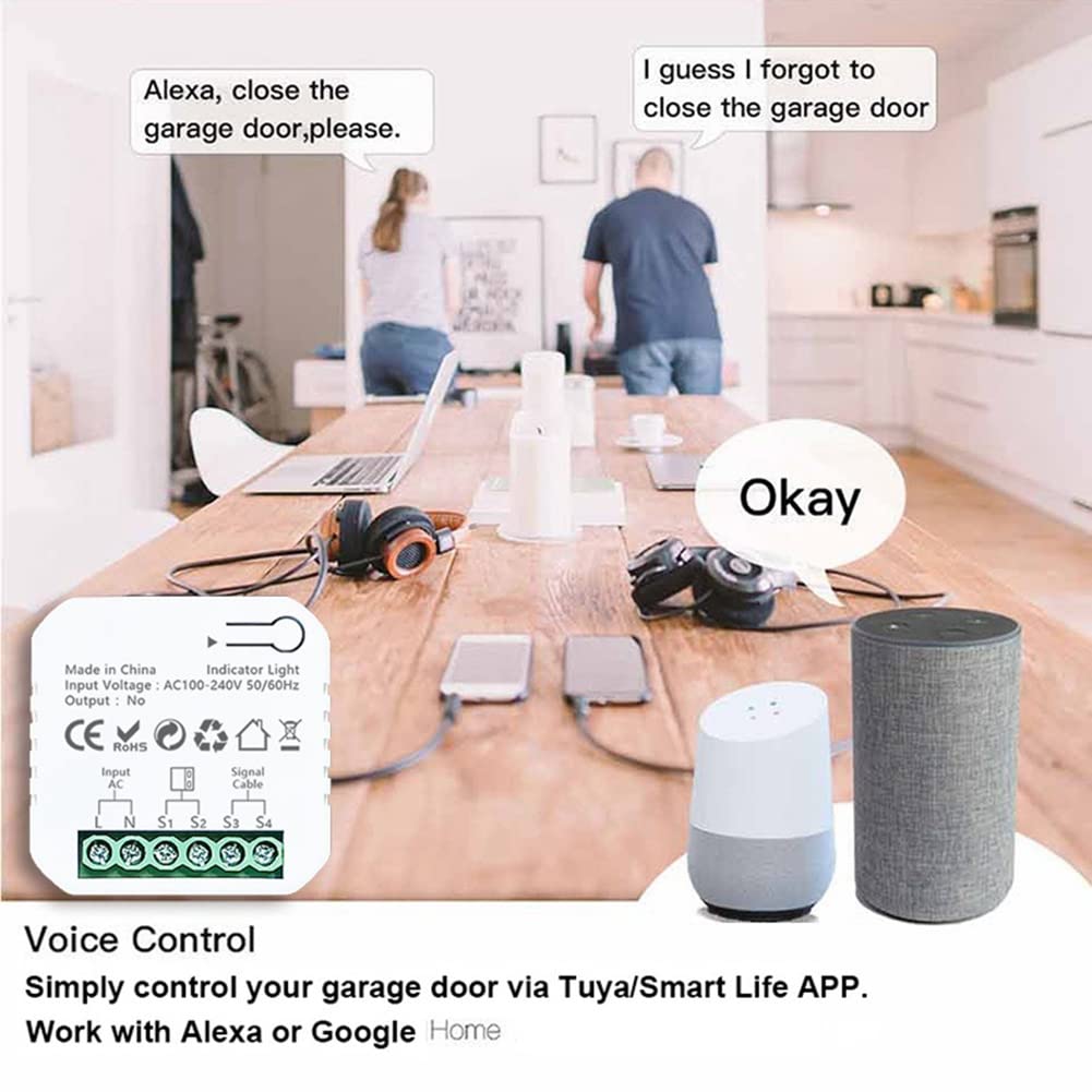 Tuya Smart ZigBee Garagentoröffner Controller PC Tuya Smart ZigBee mit App-Steuerung Sensor funktioniert mit Home EU Plug