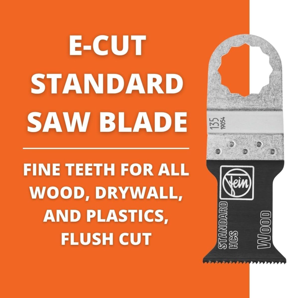 Fein E-Cut Standard Saw Blade - Precision Cutting for Wood, Drywall & Plastics with Fine Teeth for Clean Flush Cuts, Type 135, 1-3/8" Width, 2" Length, 5-Pack - 63502135031