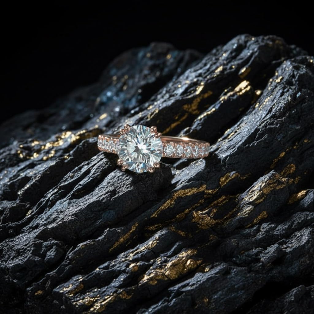 1 Carat Prong Set Diamond Engagement Ring in 14K Solid Gold