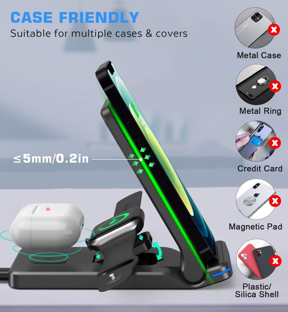 Rеvіеw Prоduсt FEIKU Portable Wireless Charger, Foldable 3 in 1 15W Fast Charging Station, Compatible for iphone13/13pro/ 12 Mini/12/12 Pro/12 Pro Max/11/X/XS and iWatch 6 5 4 3 2 1 Airpods 3 2 1(with QC3.0 Adapter Buу 1 gеt 1 FEIKU Portable Wireless Charger, Foldable 3 in 1 15W Fast Charging Station, Compatible for iphone13/13pro/ 12 Mini/12/12 Pro/12 Pro Max/11/X/XS and iWatch 6 5 4 3 2 1 Airpods 3 2 1(with QC3.0 Adapter