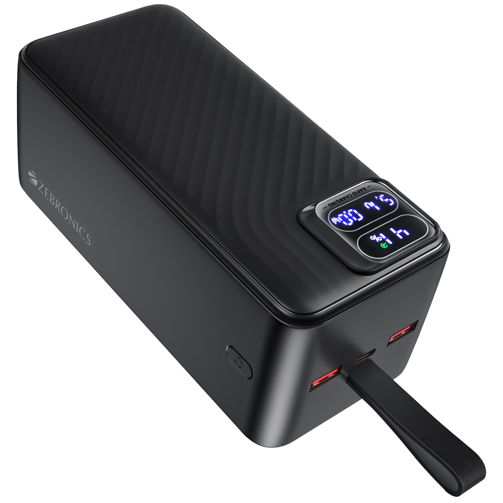 ZEBRONICS 50000 mAh Power Bank | 22.5W Super Fast Charging | PD 3.0 | Dual Type-C & USB-A | Output Indicator LED Display | Circuit Protection | Wave Texture Body | EnergiPOD 50R1 (Black)-picture-37