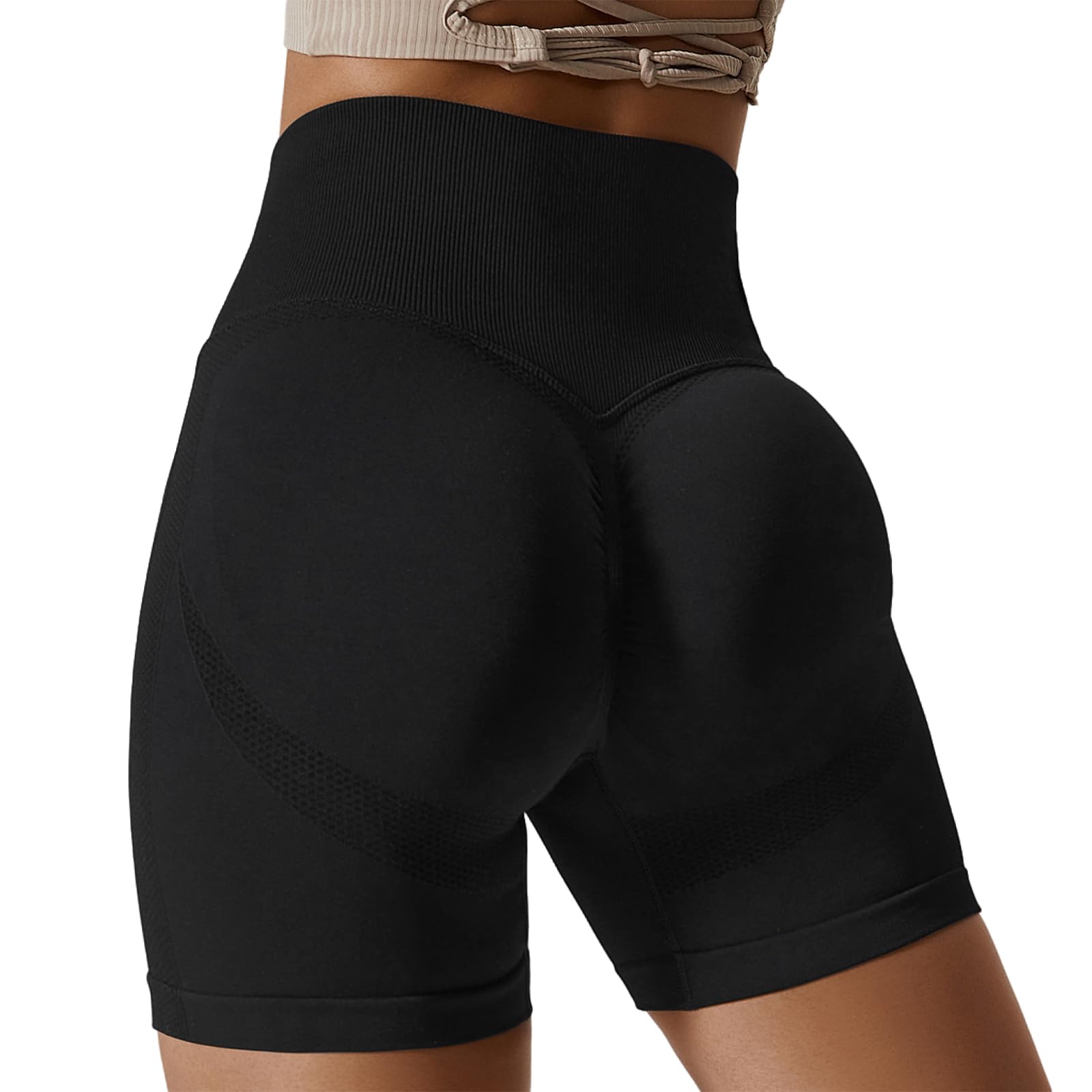 Pantalones Cortos Mujer Elásticas Leggins Push Up Cintura Alta para Gym Fitness