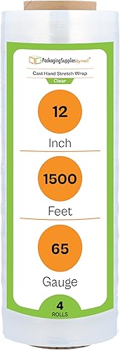 Miniatura 30 de PSBM - Envoltura elástica, paquete de 4, 18 pulgadas x 1000 pies, calibre 120, adherencia de plástico transparente, rollos de película elástica a