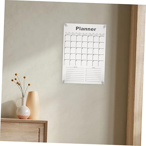 Miniatura 8 de Healifty Calendario de pared acrílico de borrado en seco, tablero de notas, planificador mensual borrable para uso en casa y oficina, elegante