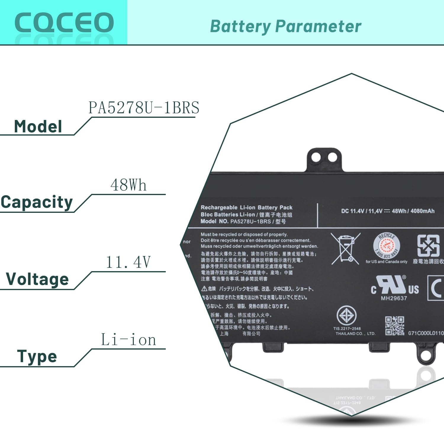Amazon.com: CQCEO PA5278U-1BRS Laptop Battery for Toshiba Tecra