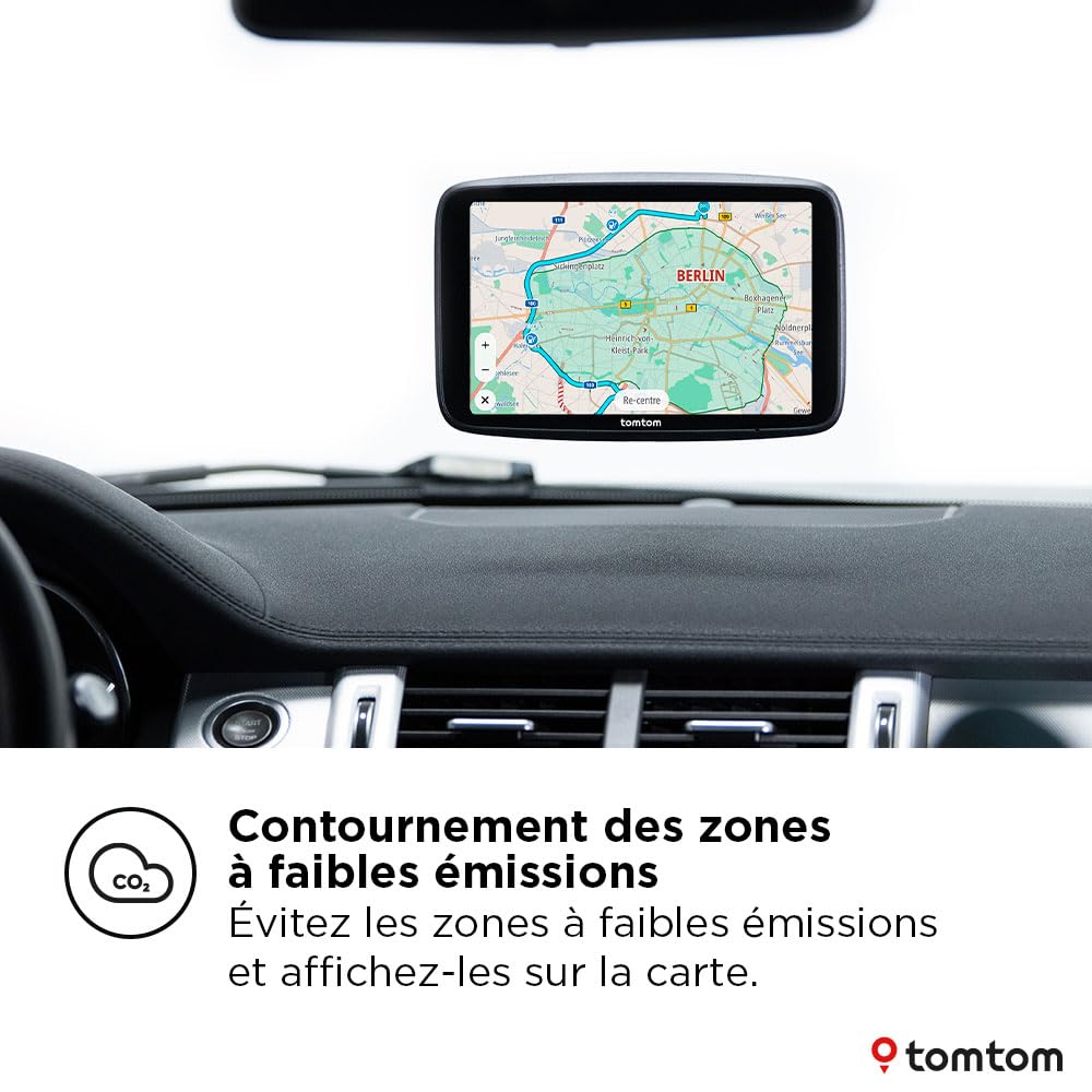 TomTom GPS GO Navigator (écran 7" extra-large, infos trafic en temps réel, alerte des zones de danger 1 an d'essai inclus, carte d'Europe, mise à jour via Wi-Fi, services Premium, fixation magnétique)