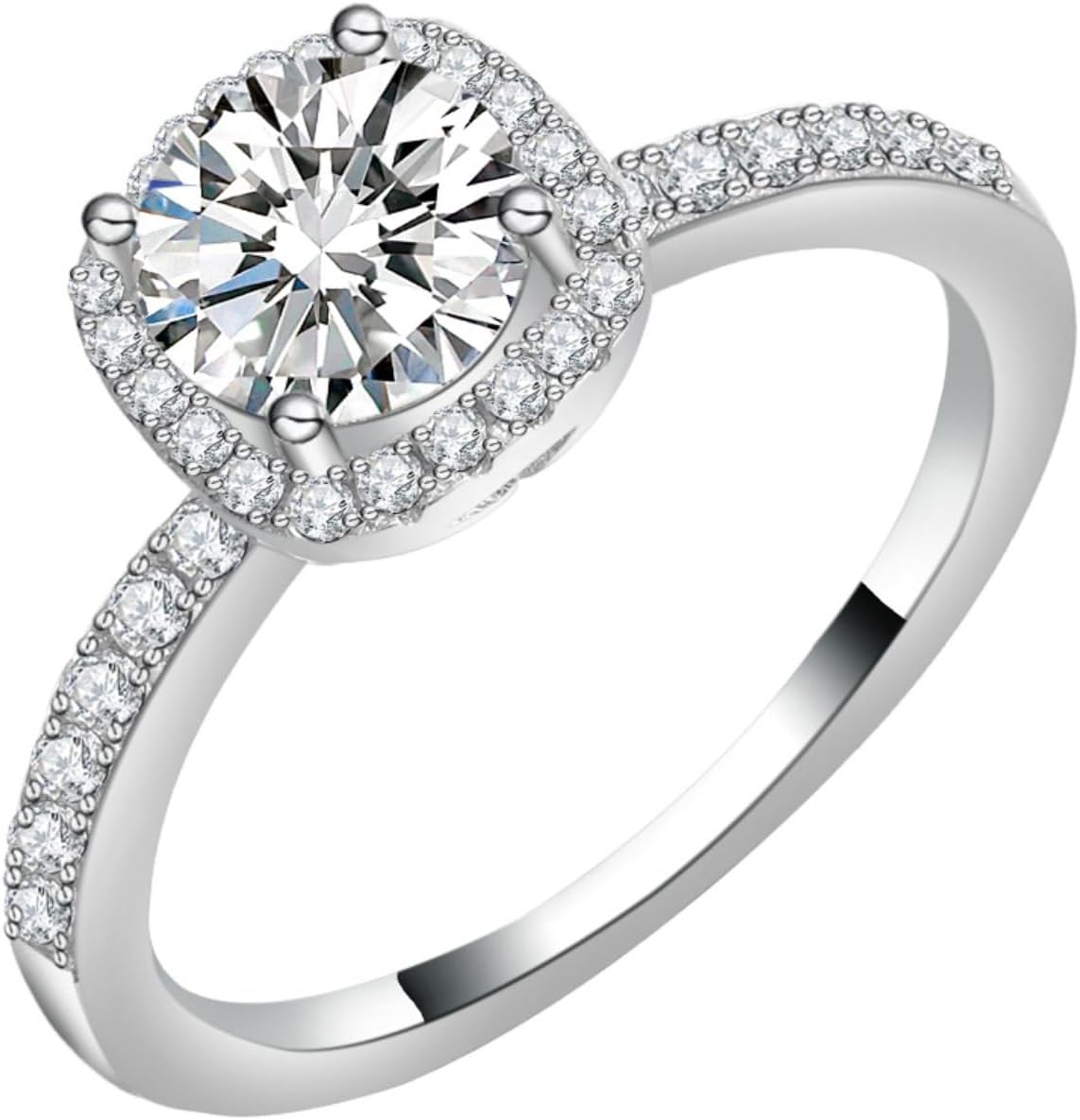 14K Gold 1Carat Diamond Women's Engagement Rings, Round Cut Diamond Ring, VVS1 D-Color, Promise Rings for Her