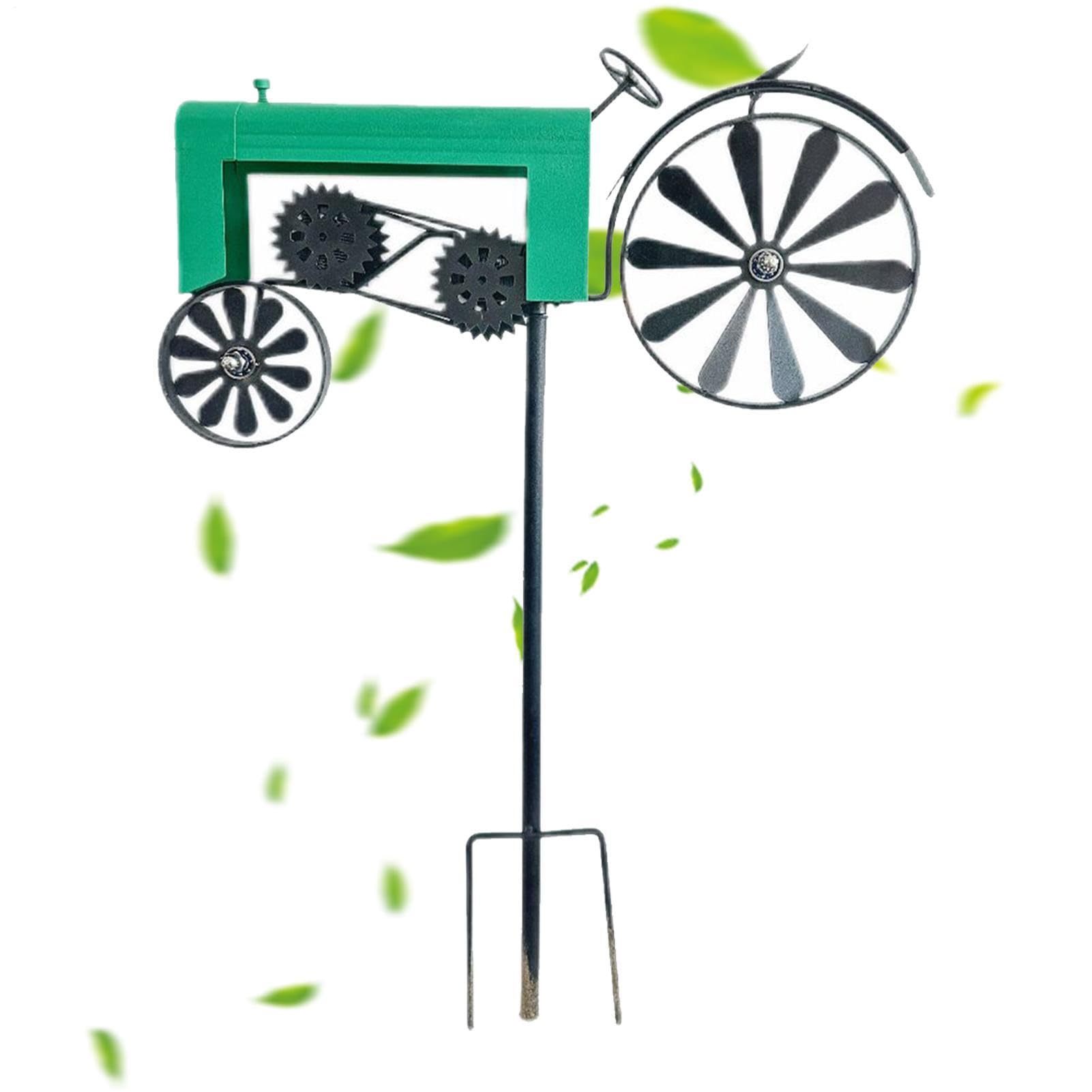 Metalowa Wirówka Wiatrowa | Metalowy Traktor Ruchoma Sztuka Spinner Wiatrowy | Wiatrak Na Patio - na farmę przed dom na podwórko patio ganek trawnik kwietnik święta