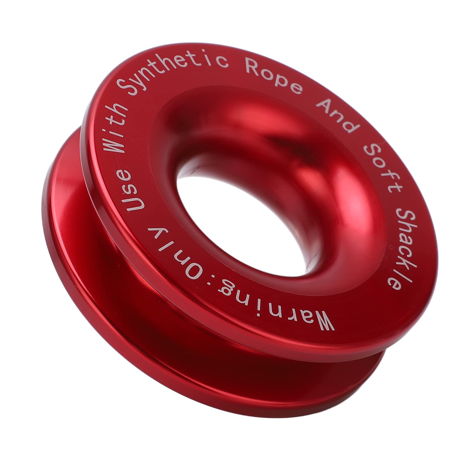 Anneau de Récupération de Treuil, Anneau de Récupération de Treuil en Aluminium de 41 000 LB pour Manille Souple de 7/16 Po 1/2 Po avec Corde de 3/16 Po 1/4 Po 3/8 Po(Rouge)