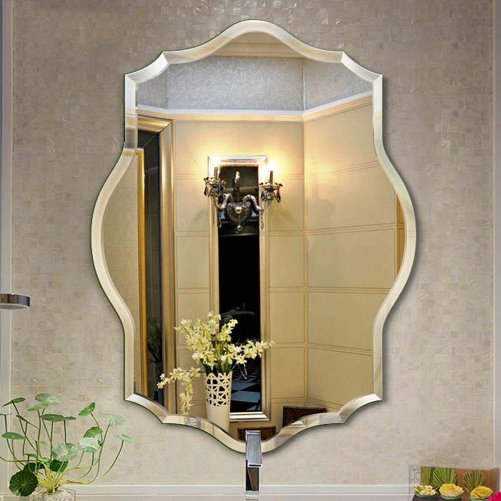 Mirrorons Specchio senza cornice, 61 x 81 cm, specchio smussato per parete, specchio da bagno con bordo smussato da 2,5 cm, si appende orizzontalmente o verticalmente, specchio da parete con