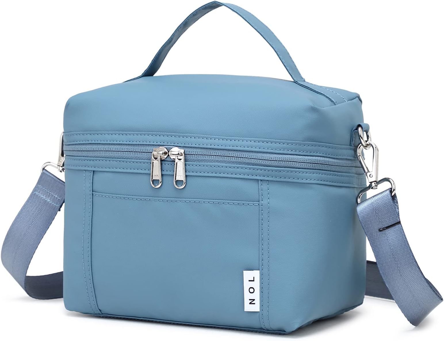 NOL Insulated Lunch Bags for Women Cooler Bag Lightweight Nylon Waterproof Lunch Box for Work Dusty Blue Small 4L