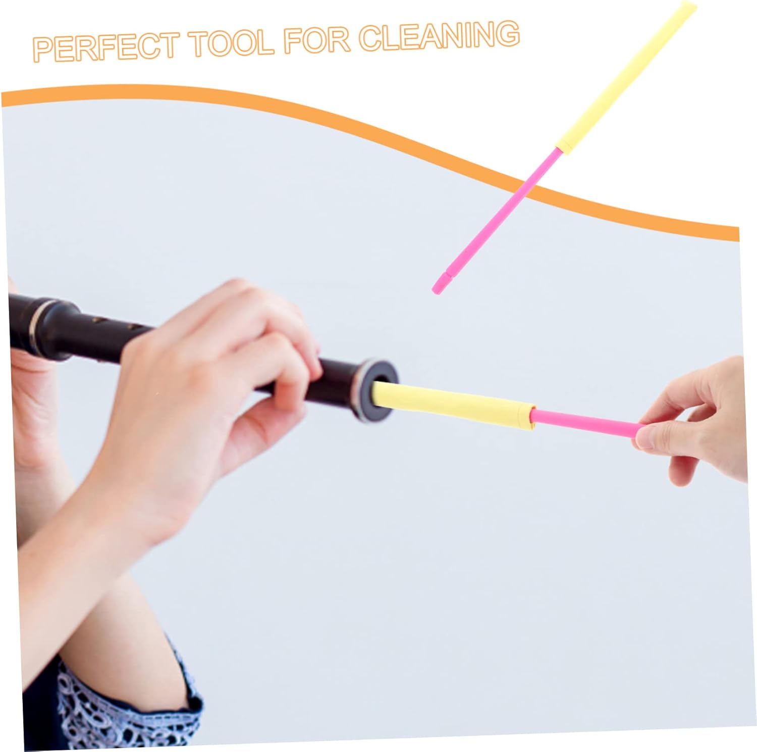 Vaguelly 5pcs Flute Cleaning Rod Replacement Tool Safe Material Cleaning Stick for Flutes and Clarinets Removable Design for Music and Players