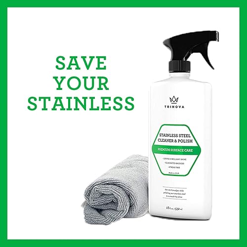 Miniatura 4 de Limpiador de acero inoxidable y pulidor para refrigeradores comerciales con paño de limpieza de microfibra Pulverizador de limpieza para