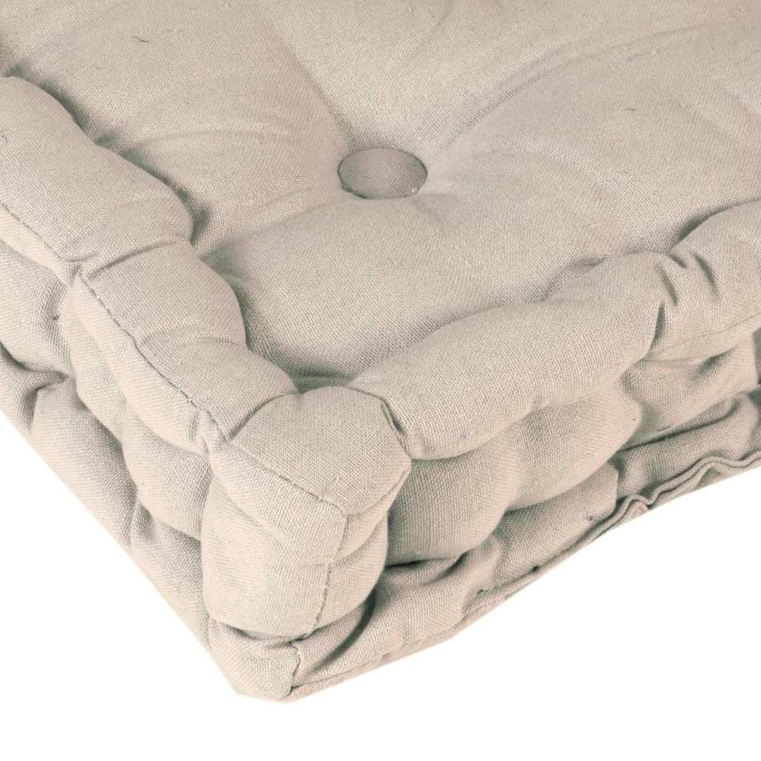 Atout Ciel Lot de 4 Coussins de Sol 40x40cm avec Anse contrastée, Taupe
