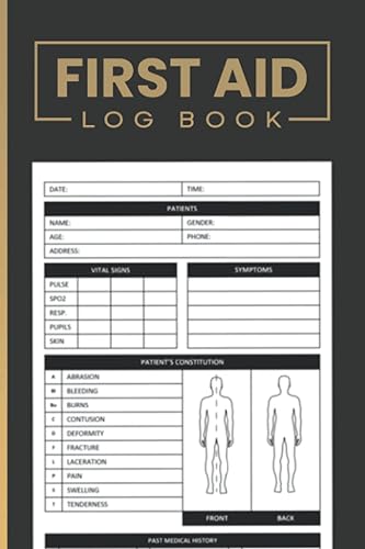 first Aid Log Book: First Aid Log a5 - Simple First Aid Log &amp; Journal for Men, Women, and Nurse - Medical First Aid Form &amp; Injury Report Logbook for Any Workplace, Schools, and Organizations -