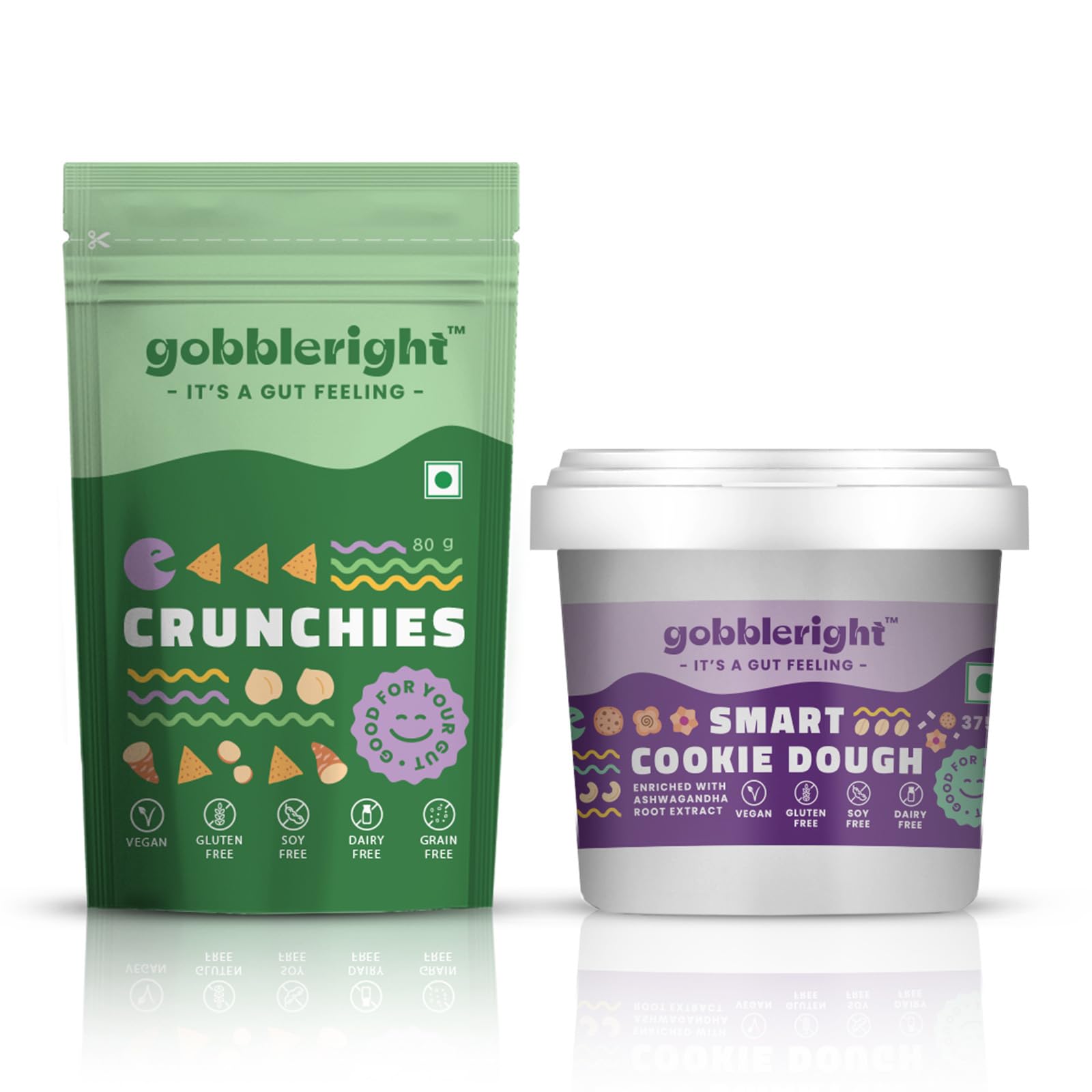 GOBBLERIGHT Crunchies + Smart Cookie Dough | Healthy Snacks Bundle | Gluten-Free | Vegan | Dairy-Free | Low-Calorie Snacks | Healthy Chips + Cookie Dough | Snacks for Adults & Kids-image-19
