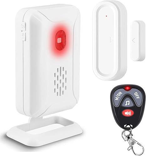 Miniatura 13 de GREENCYCLE Alarma de puerta abierta con receptor portátil, alarma inalámbrica de puerta a batería, timbre de puerta inalámbrico, rango de 600 pies