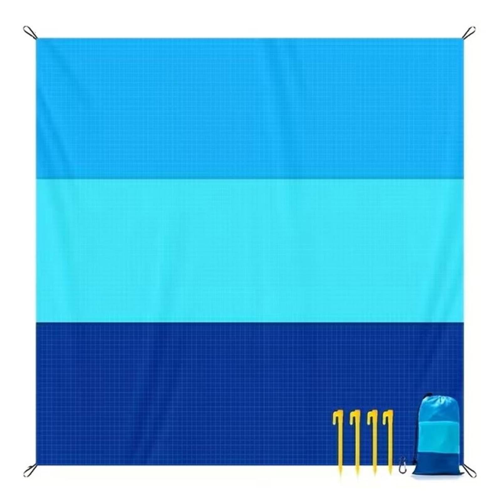 Waterproof Beach Blanket Sandproof Large Picnic Mat,Used for Outdoor Camping Travel,Capable of Resisting Scratches and Moisture,Lightweight Foldable Ground Sheet with Storage Bag and Stakes (Style A)