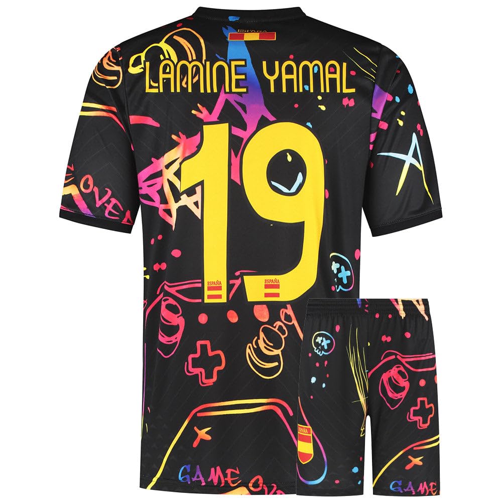 Maillot Lamine Yamal - Maillot de Foot d'Espagne - Tenue de Football - Enfants et Adultes - Ensemble Foot