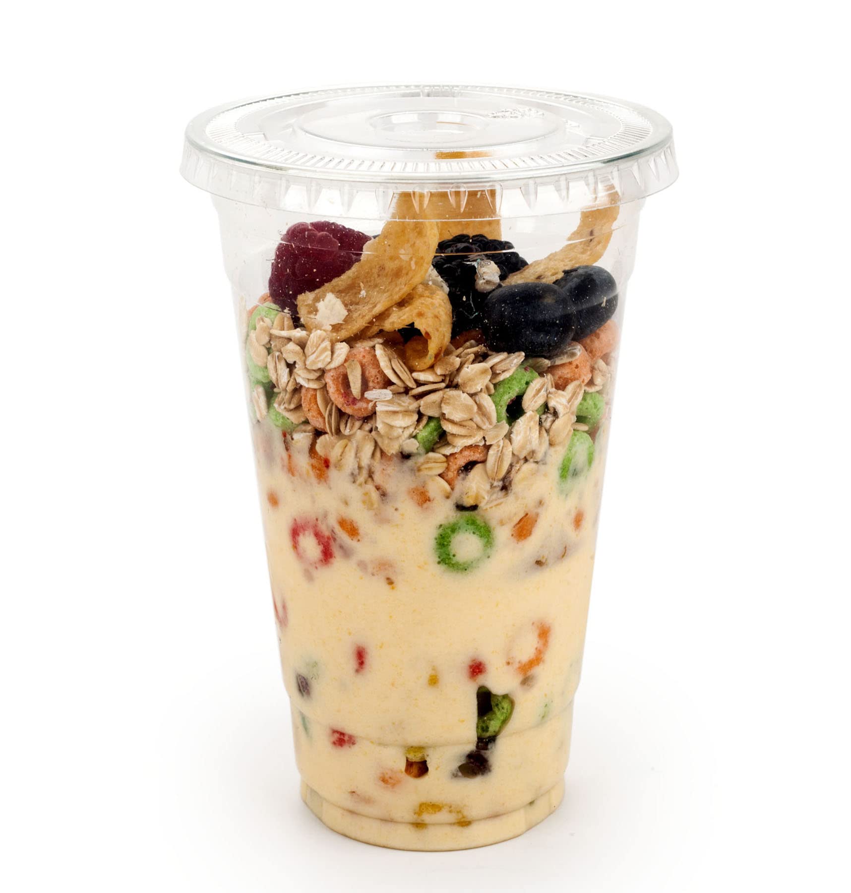 Golden Apple Cup series, 24oz-50sets Clear Plastic cups with Flat lids no hole, BPA Free