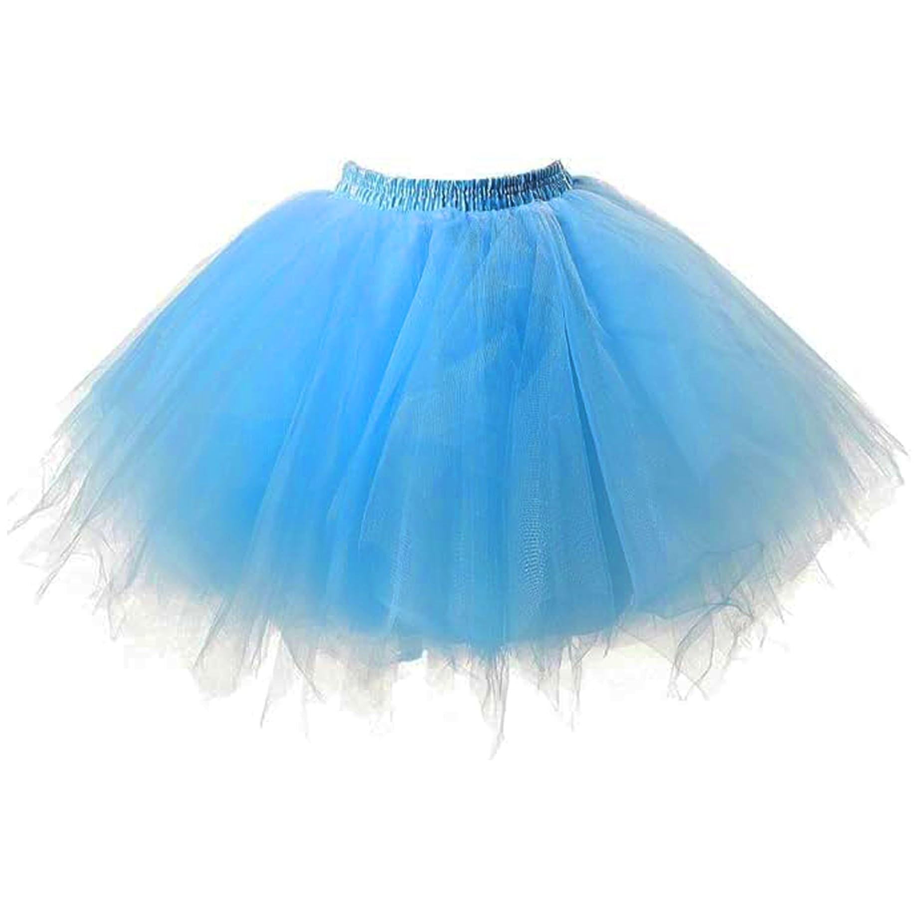 Zac's Alter Ego 80s Club Fancy Dress Adult Women's 4 Layer Tutu Skirt Including Silk Lining - Layered Tulle Petticoat Halloween Fairy Princess Angel (Turquoise)