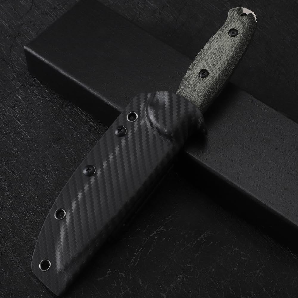 JEABROTHER, 14C28N steel, Miketa handle, fixed blade, camping, fishing (BK0230A)