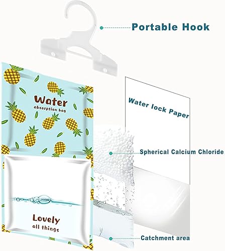 Miniatura 3 de YOUHO Absorbedor de humedad colgante, paquete de 5, elimina los olores a humedad para un aire más fresco y limpio, absorbe la humedad ideal para