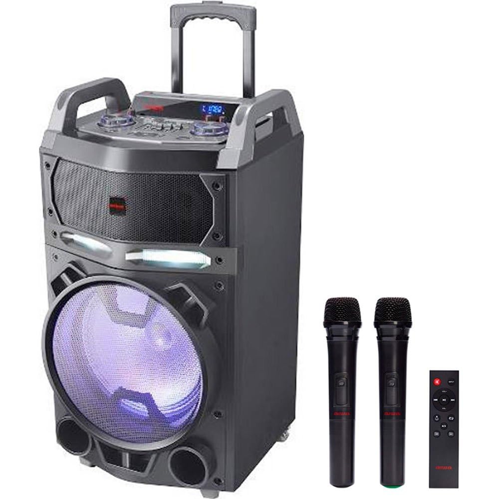 AIWA KBTUS-608 - Sistema Audio Portatile 600W, Bluetooth, Microfoni, Luci LED, Trolley, Per Feste - Foto 5