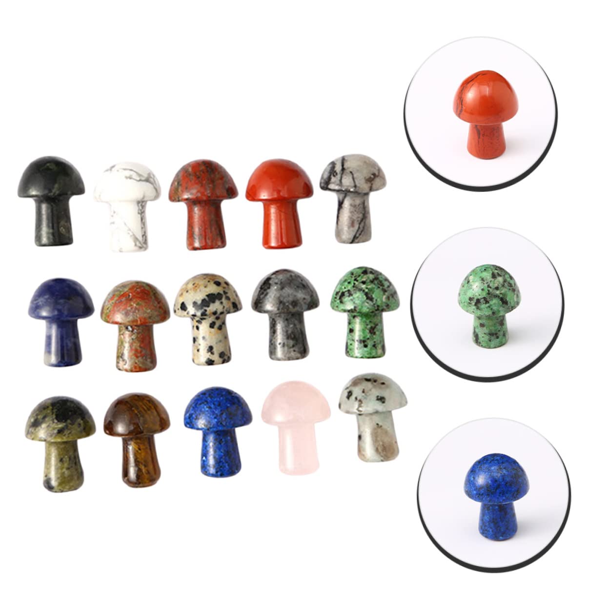 TOYANDONA 3 Sätze Kristall-pilz-Ornament Pilzkristalle Masse Pilzsteine Pilz Zeug Pilz-Aquarium-Dekorationen Mini-kristallpilz Winzige Pilze Naturstein Zufällige Farbe 15 Stück * 3