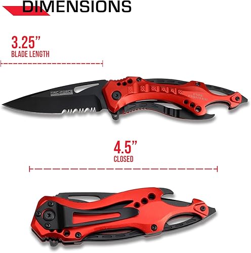 Miniatura 49 de Tac Force Serie TF-705, cuchillo plegable táctico, apertura asistida, hoja semidentada, 4-1/2 pulgadas cerrado
