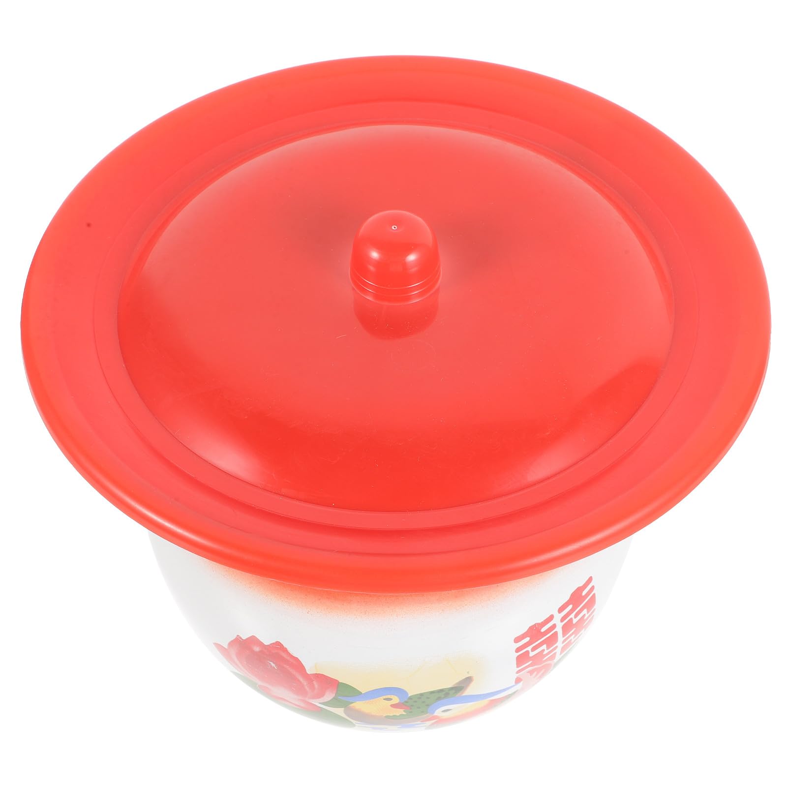 Robustes Kinderurinal aus Eisen mit Deckel und Spucknapf Tragbares und Leicht zu Reinigendes Töpfchen für Zuhause und Schlafzimmer in Rot