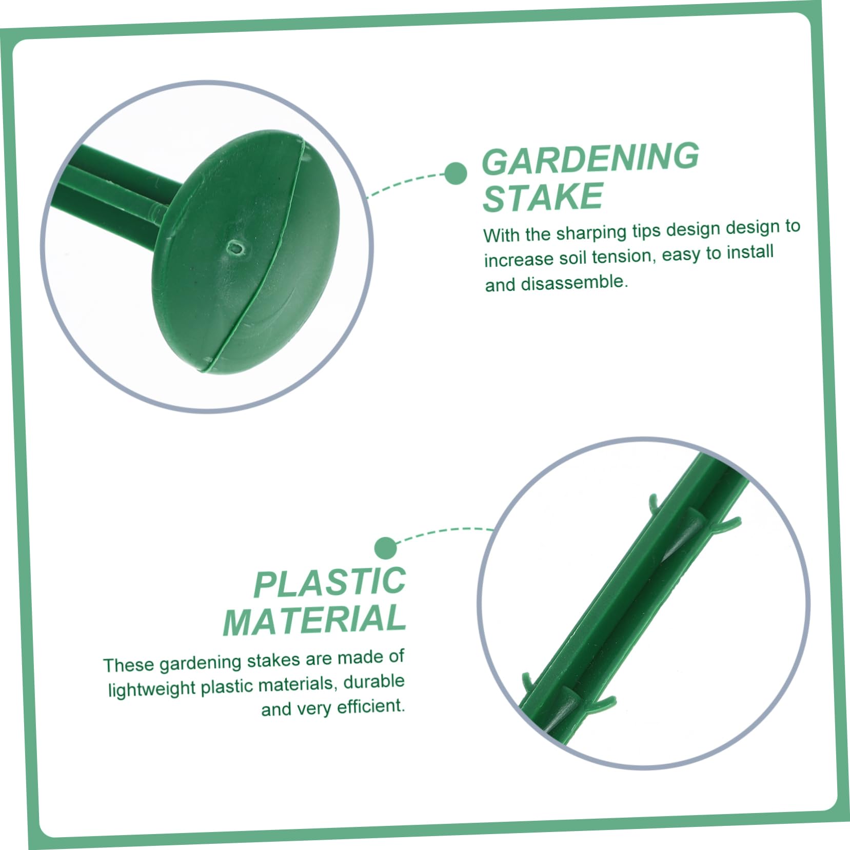Piquets de Sol de Jardin en Plastique Vert 100 Pièces pour Bâche