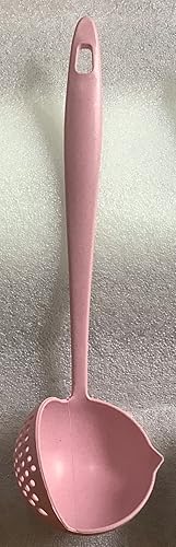 Miniatura 2 de S.SARI Cuchara de plástico multifunción con filtro de filtro, cuchara ranurada, cuchara para sopa para cocina (1 rosa)