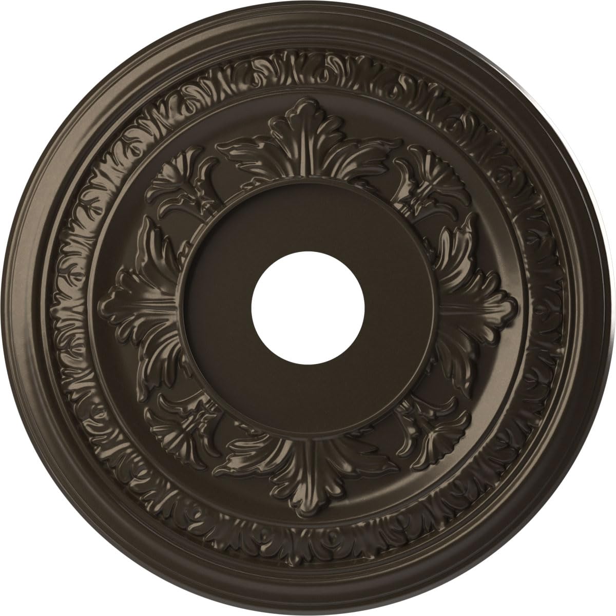 19"OD x 3 1/2"ID x 1"P Baltimore Thermoformed PVC Ceiling Medallion (Fits Canopies up to 7 3/4"), Metallic Dark Bronze