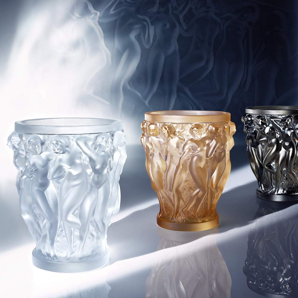 Amazon.com: Lalique 水晶透明蠟菊花瓶S : 居家與廚房